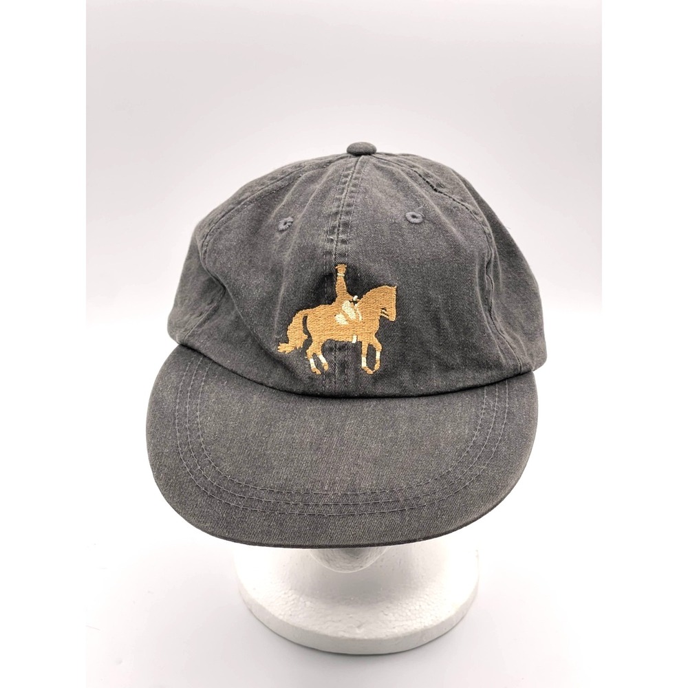 Adams Strapback Hat Gray Paris Eiffel Tower Horse Rider Embroidered Cap